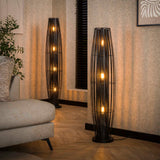 Vloerlampen - Vloerlamp Liora 3 - lichts cylinder mesh zwart 120 cm - Dimehouse