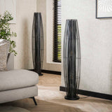 Vloerlampen - Vloerlamp Liora 3 - lichts cylinder mesh zwart 120 cm - Dimehouse