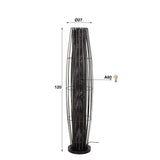 Vloerlampen - Vloerlamp Liora 3 - lichts cylinder mesh zwart 120 cm - Dimehouse