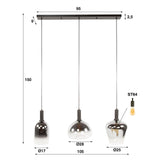 Hanglampen - Hanglamp Nexus 3 - lichts Zwart Metaal 105 cm - Dimehouse