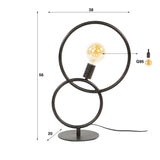 Lampada da tavolo Arc a 1 luce in Metallo Nero