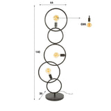 Vloerlampen - Zwarte vloerlamp 3 - lichts industrieel 140 cm - Dimehouse