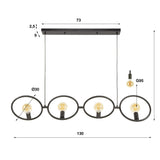 Hanglampen - Industriële hanglamp Liva 4 - lichts zwart metaal - Dimehouse