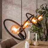 Hanglampen - Industriële hanglamp Liva 4 - lichts zwart metaal - Dimehouse