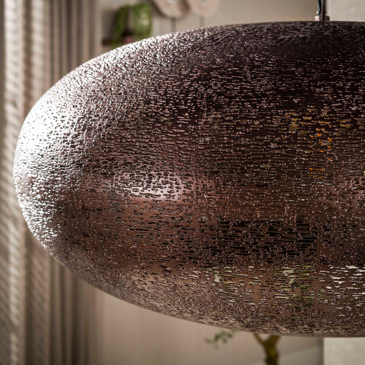 Lampada a sospensione Chase 1 luce rame antico Ø68 cm