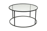 Tavolino in vetro Rotondo in metallo nero - 80 cm - Barlin