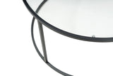 Tavolino in vetro Rotondo in metallo nero - 80 cm - Barlin