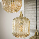 Hanglampen - Glazen Hanglamp Olaf 5 - lichts Amber Goud - Dimehouse