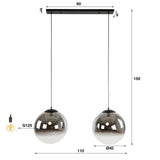 Hanglampen - Moderne Hanglamp Bol Rond Juliette 2 - lichts rookglas - Dimehouse