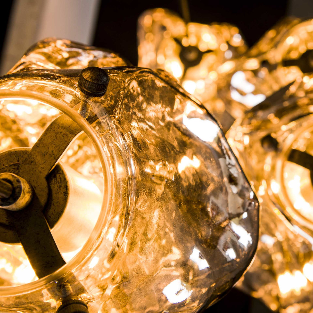 Lampada a sospensione Rocks DH Interior Cromato LxLxH 79x55x36 Vetro Atmosferica foto dettaglio