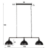 Lampada a sospensione Abby DH Interior Nero LxPxH 106x31x28 Nero Bianco Indicazione dimensione foto