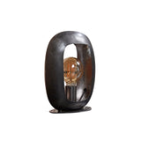 Lampada da tavolo industriale Selma S Ovale Nichel Nero