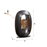 Lampada da tavolo industriale Selma S Ovale Nichel Nero