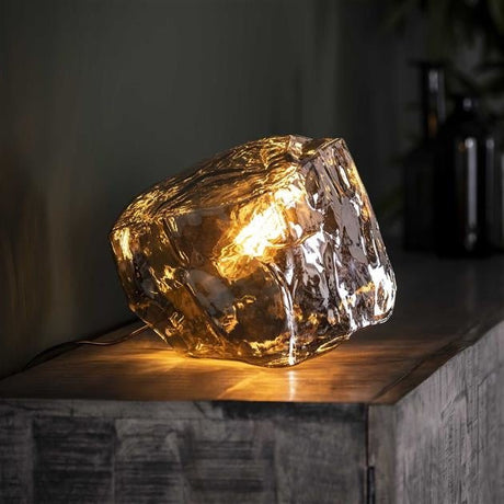 Lampada da tavolo Rocks DH Interior Cromato LxLxH 44x34x34 Vetro Foto d'atmosfera diagonale vista frontale