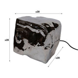 Lampada da tavolo Rocks DH Interno Cromato LxLxH 44x34x34 Vetro Bianco Indicazione dimensione foto