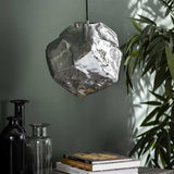 Lampada a sospensione Rocks DH Interior Cromato LxLxH 45x34x34 Vetro Foto atmosferica vista frontale diagonale