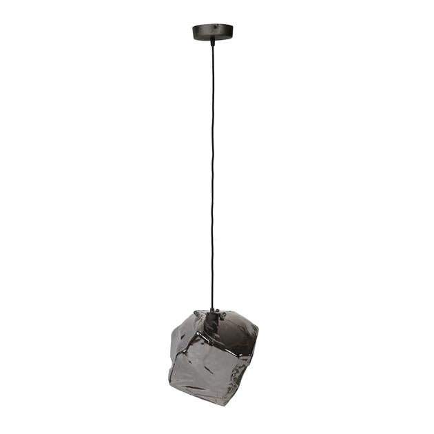 Lampada a sospensione Rocks DH Interno Cromato LxLxH 45x34x34 Vetro Bianco foto vista frontale