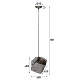 Lampada a sospensione Rocks DH Interior Cromato LxLxH 45x34x34 Vetro Bianco Indicazione dimensione foto