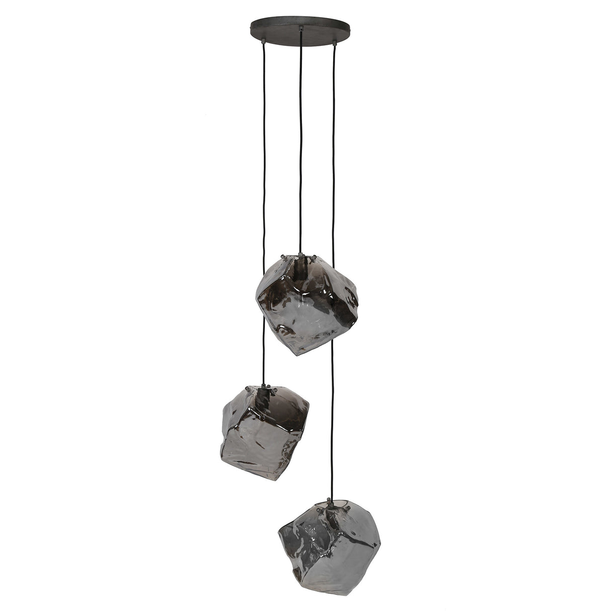 Lampada a sospensione Rocks DH Interior Cromato LxLxH 91x41x37 Vetro Bianco foto vista frontale