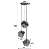 Lampada a sospensione Rocks DH Interior Cromato LxLxH 91x41x37 Vetro Bianco Indicazione dimensione foto