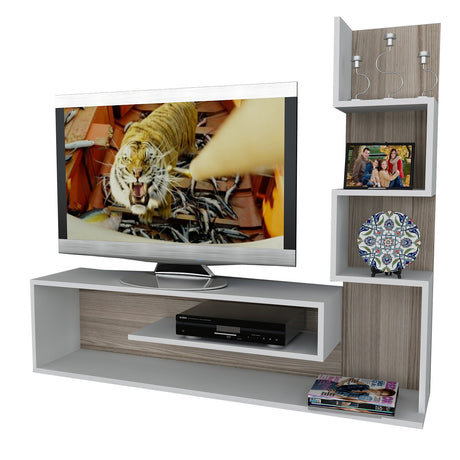 Set di mobili TV Metehan Bianco Cordoba Melamina 120x33,1x cm