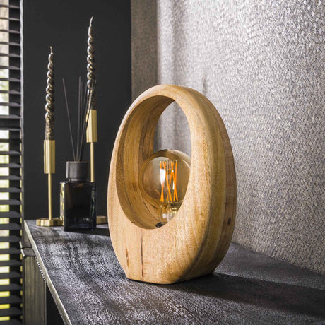 Lampada da tavolo in legno di mango biologico Brenn da 30 cm