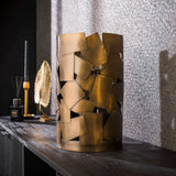 Lampada da tavolo cilindrica Manoa in bronzo antico