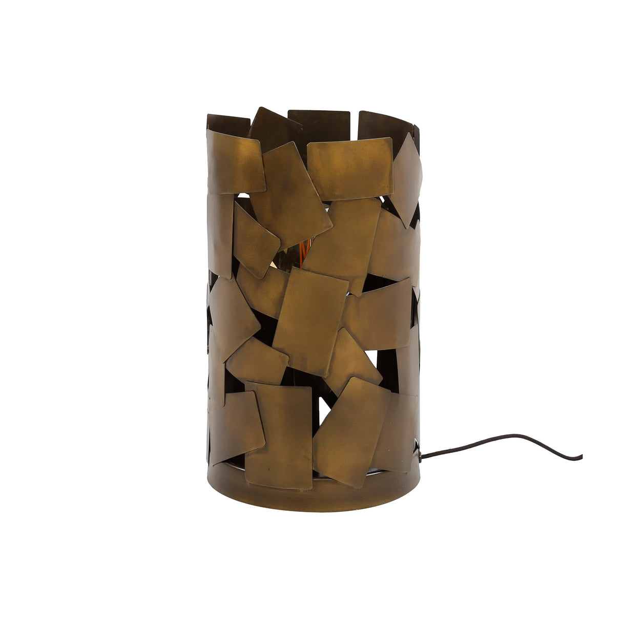 Lampada da tavolo cilindrica Manoa in bronzo antico