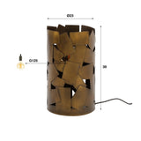 Lampada da tavolo cilindrica Manoa in bronzo antico