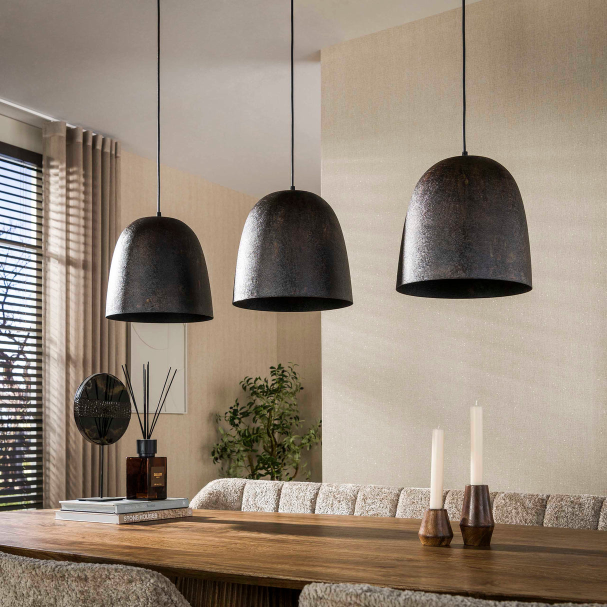 Hanglamp-Hanglamp Nova 3-lichts Smoked Brown metaal-Dimehouse