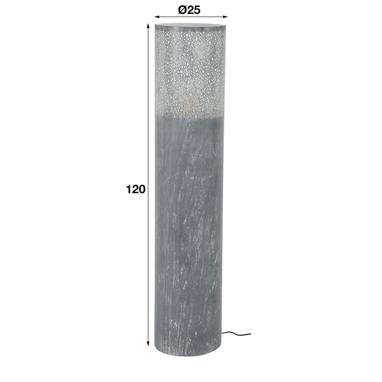 Lampada da terra Eleanor Metallo DH Interior Grigio LxPxH 127x29x29 Metallo Bianco Indicazione dimensione foto