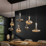 Hanglampen - Moderne Hanglamp Glas Getrapt Lessy 7 - Lichts Artic - Dimehouse