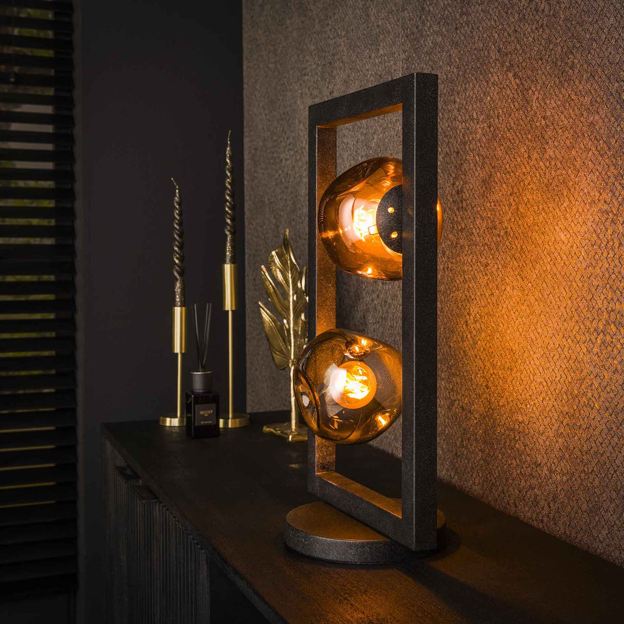 Tafellampen - Tafellamp Ada 2 - lichts gekleurd glas - Dimehouse