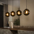 Hanglamp-Hanglamp Ada 4-lichts bruin glas-Dimehouse
