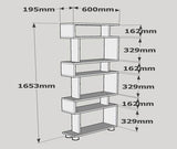Boekenkasten - Design vakkenkast wit melamine Blok 60x165x19,5 cm - Dimehouse