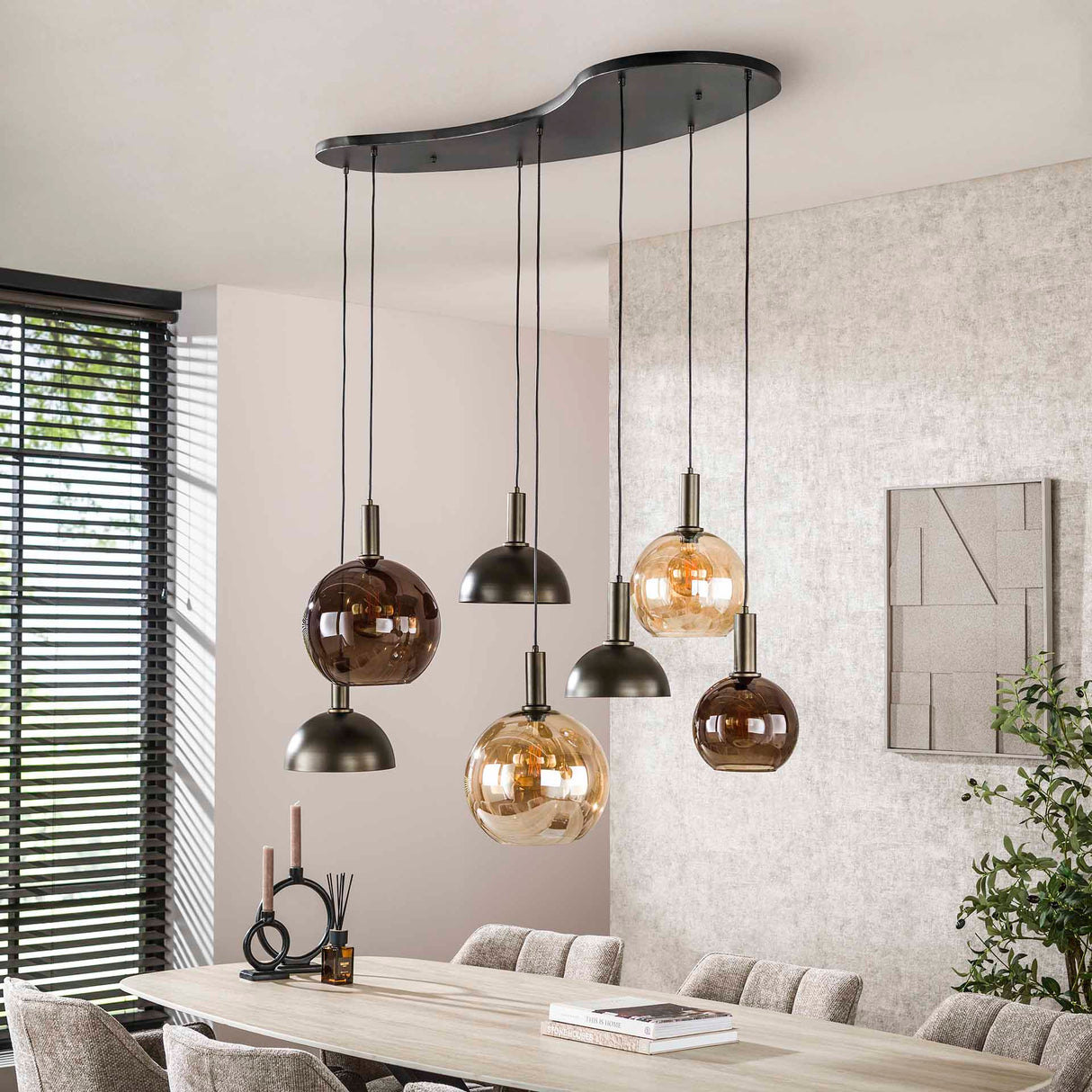 Hanglampen - Cluster Hanglamp Sienna 7 - lichts Bruin - Dimehouse