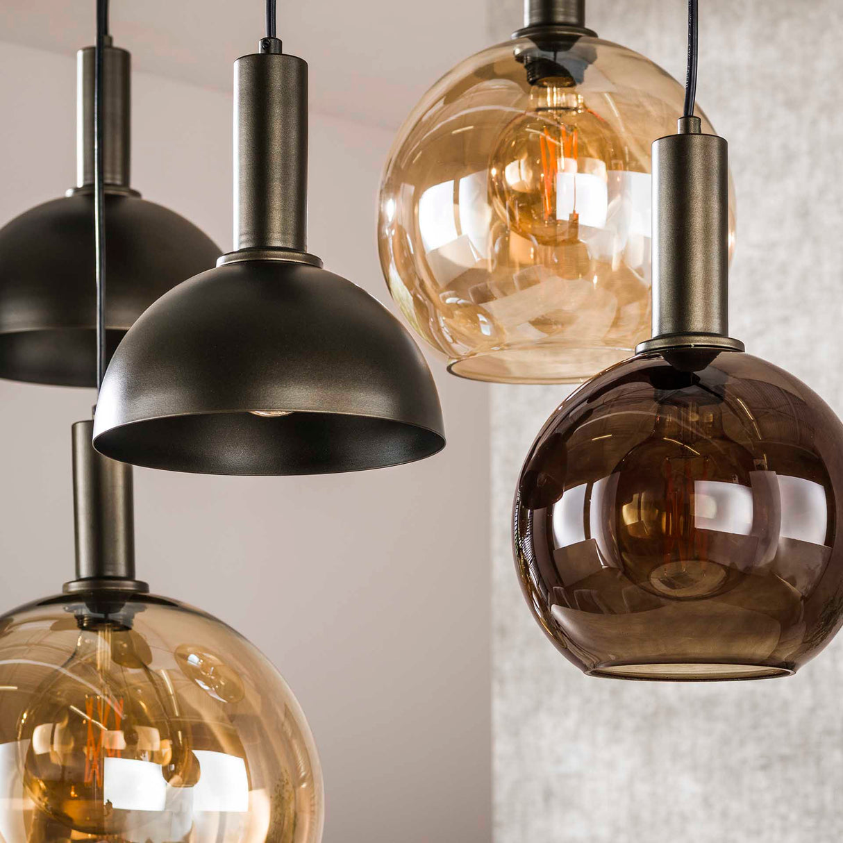 Hanglampen - Cluster Hanglamp Sienna 7 - lichts Bruin - Dimehouse