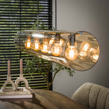 Lampada a sospensione Cai 5 luci in vetro ambrato