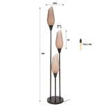 Lampada da terra Cocoon a 3 luci in marrone terra di Siena