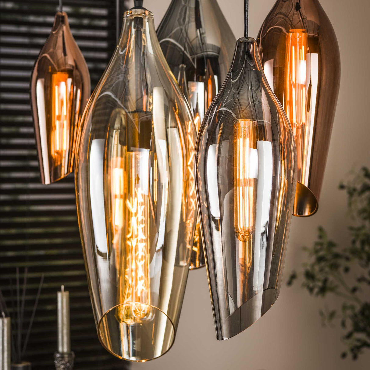 Hanglampen - Moderne Hanglamp Coco 7 - lichts gekleurd glas - Dimehouse