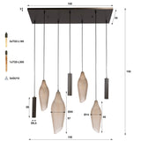 Lampada a sospensione Cocoon stile bozzolo marrone satinato