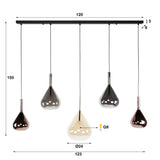 Hanglampen - Moderne Hanglamp Noxen 5 - lichts Gekleurd Glas - Dimehouse