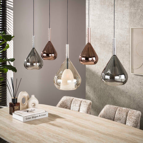 Lampadario Moderno Noxen a 5 luci in Vetro Colorato