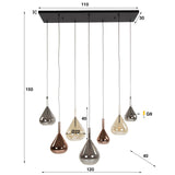 Hanglampen - Moderne Hanglamp Noxen 7 - lichts Gekleurd Glas - Dimehouse