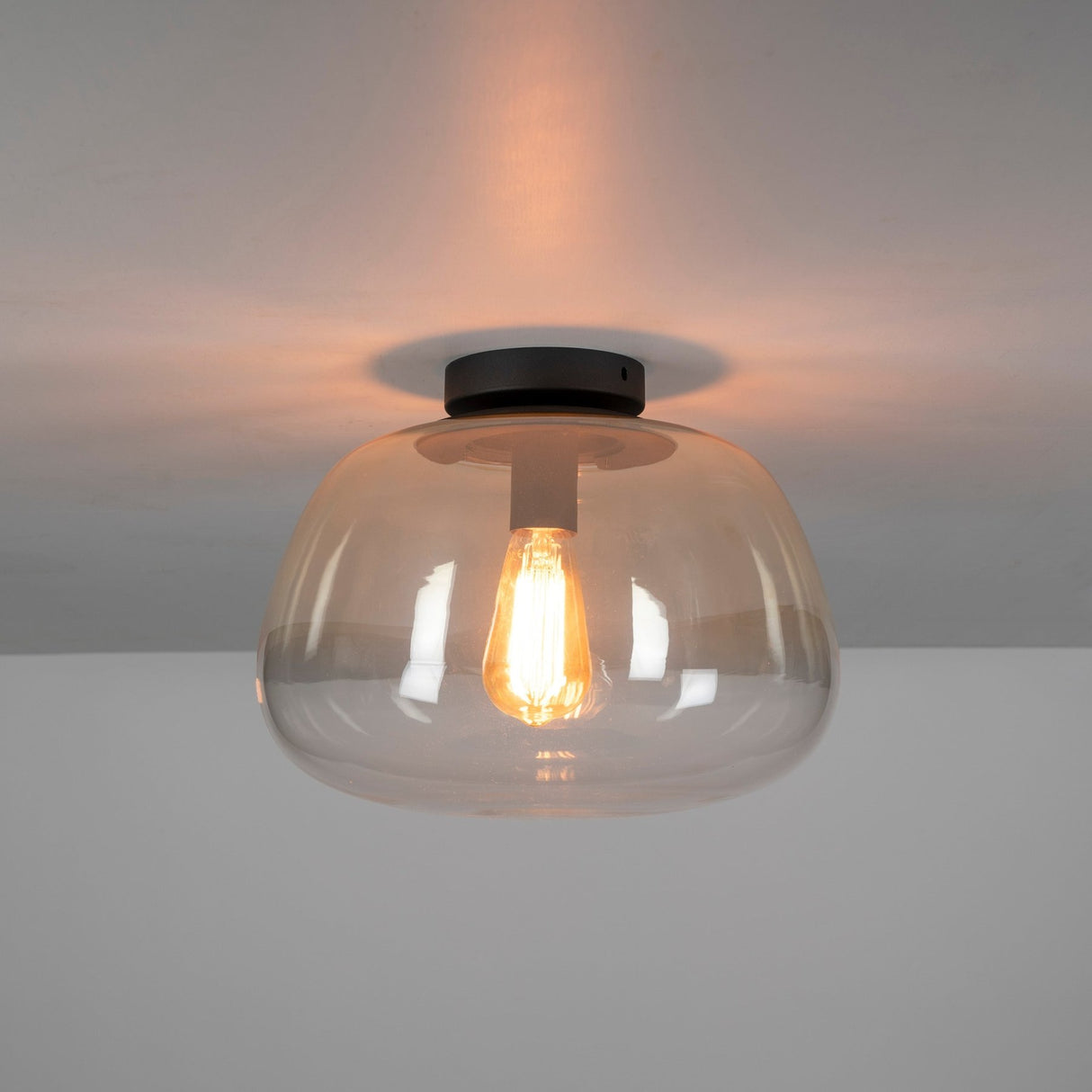 Hanglampen - Plafondlamp Noma Shaded Amber Glas 36x22 cm - Dimehouse