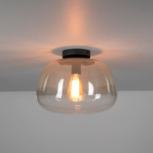Hanglampen - Plafondlamp Noma Shaded Amber Glas 36x22 cm - Dimehouse