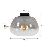 Hanglampen - Plafondlamp Noma Shaded Smoke Grey Glas 36 cm - Dimehouse