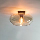 Plafondlampen - Plafondlamp Phil 1 - lichts amberkleurig glas - Dimehouse