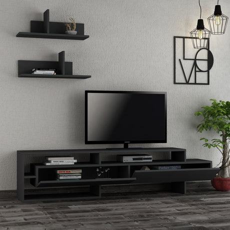 Mobile TV Gara Antracite Melaminico 180x42x32 cm