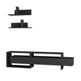 TV Meubels - TV Meubel Set Gara Antraciet Melamine 180x42x32 cm - Dimehouse